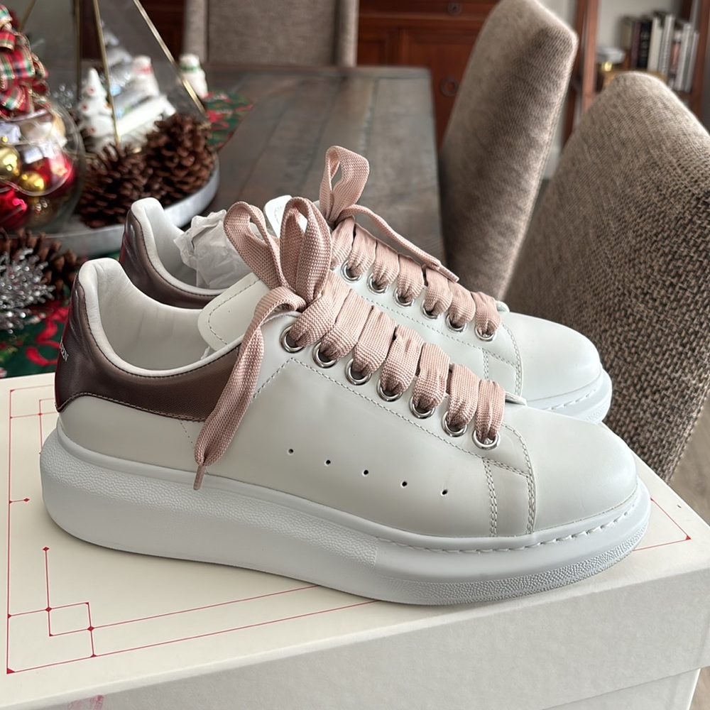 Alexander McQueen Rose Gold Sneakers Size 38.5
